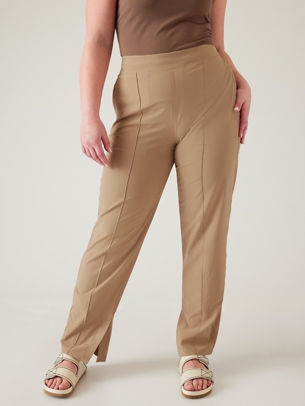 Athleta Brooklyn Heights High Rise Tan Pants Size 10